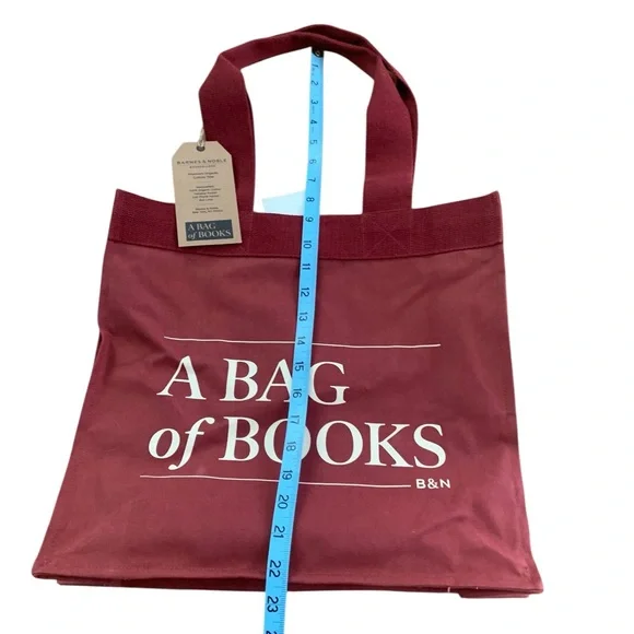 Barnes & Noble Limited Edition “Book Bag” Canvas Tote – Burgundy – NWT - Picture 3 of 8